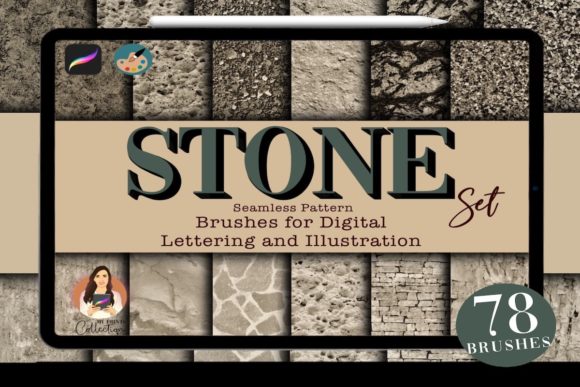 78 Stone Procreate Brushes for Digital Textures