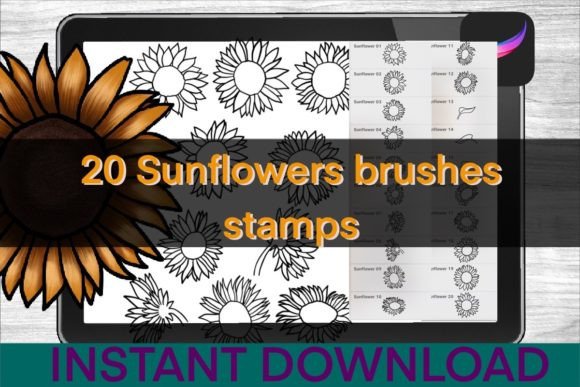 Enhancing Digital Botanicals with Sunflower Brushes Procreate Stamps