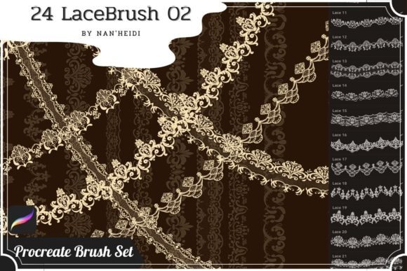 Mastering Delicate Textures with 24 Lace Procreate Brushes by Nan Heid