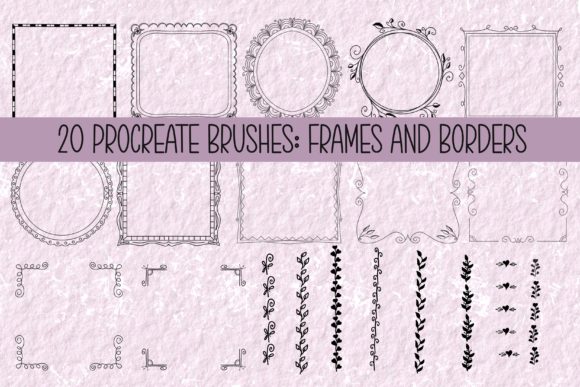 Mastering Visual Composition with 20 Procreate Brushes Frames and Borders