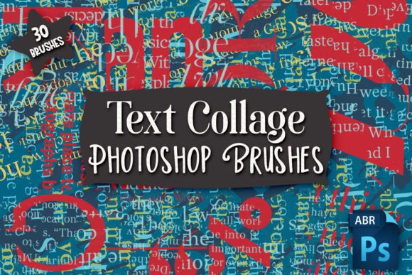 Mastering Visual Composition with Text Collage Photoshop Brushes