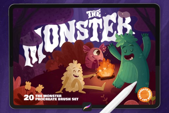 The Monster Procreate Brushes: Texture & Color