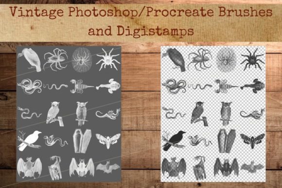 Vintage Halloween Digistamps & Photoshop Brushes